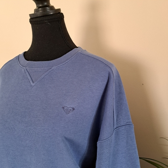 ❤️Roxy French Terry Blue Sweatshirt Women's XS Crewneck Pull Over Casual Top - Picture 9 of 13